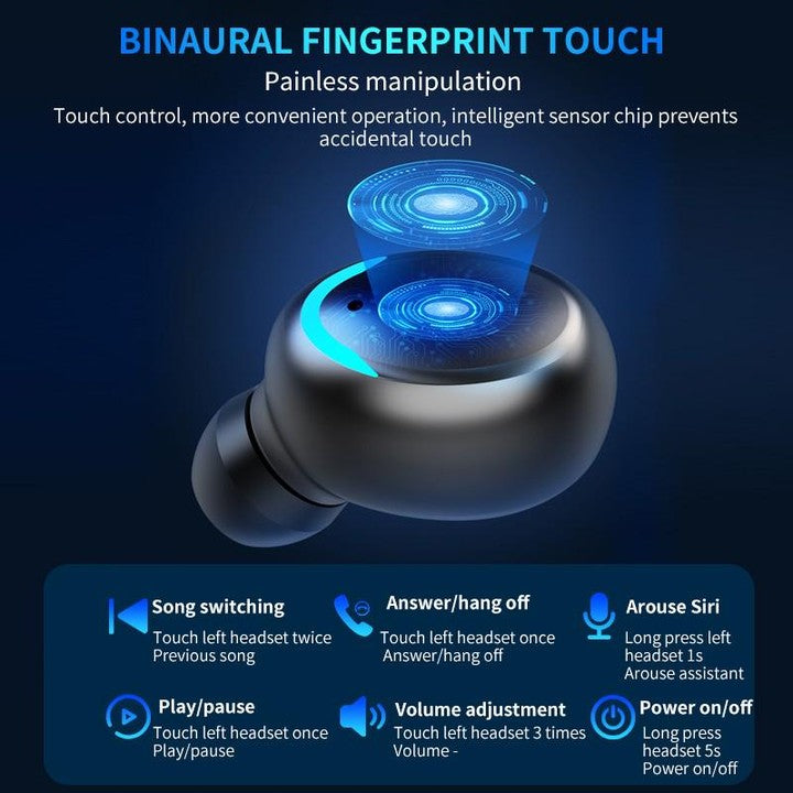 New🎧Gaming Earbuds V5.1 LED Touch Display, HiFi Ultra 9D Sound in-built 3500MAH Power Bank