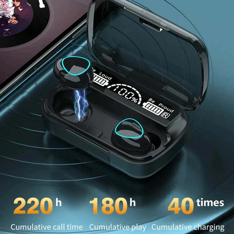 New🎧Gaming Earbuds V5.1 LED Touch Display, HiFi Ultra 9D Sound in-built 3500MAH Power Bank