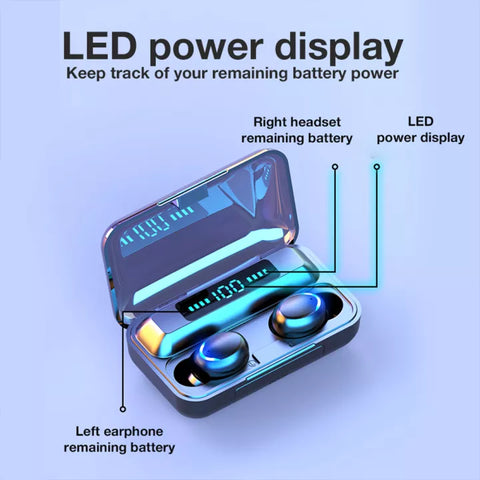 New🎧Gaming Earbuds V5.1 LED Touch Display, HiFi Ultra 9D Sound in-built 3500MAH Power Bank